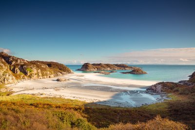 Emerging from the woods to the sands of Traigh Gheal