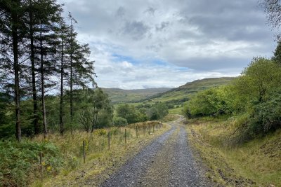 The early part of the track heading along Glen Bellart