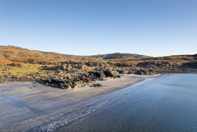 This black sand beach is within walking distance of Kilninian Cottage