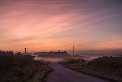 A beautiful sunset in the village