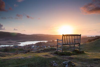 Sunset seen from the viewpoint above the village