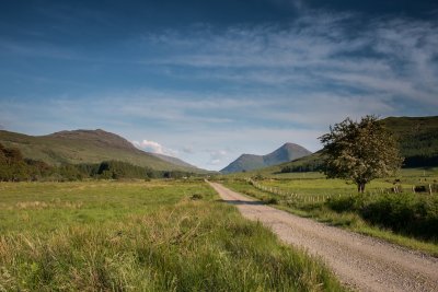 Follow the trail deep into Glen Forsa for stunning mountain views