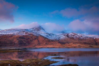 Looking across to Ben More on a winters journey to the cottage