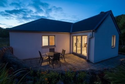 Burn Cottage at night