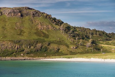 Calgary Bay with its stunning white shell-sand and machair-backed dunes