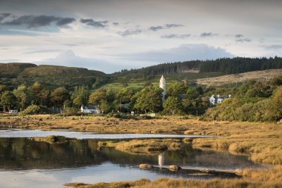 Dervaig village from a distance