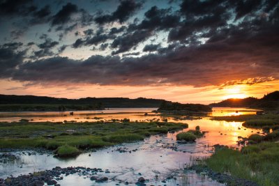 Shore of Loch Cuin at sunset