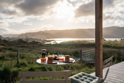 The view from the deck at Rocking Stone Cabin