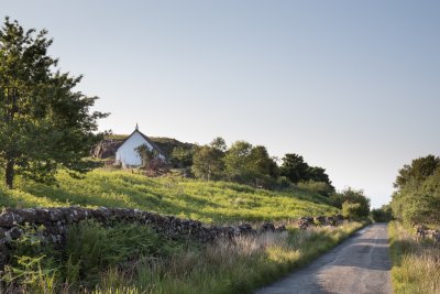 The road to Croig with Witch's Cottage on the hillside