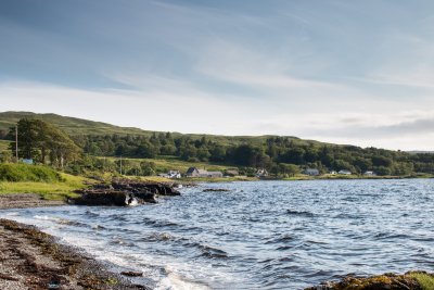 Pennygheal, a settlement of houses along the loch shore