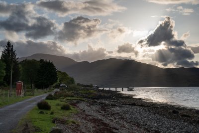 Stunning scenery with mountains and sea