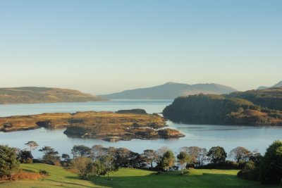 Have a round on the 9 hole golf course on the island and enjoy the views!