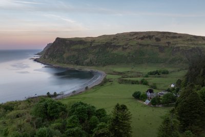 Looking over Carsaig House to the beach beyond