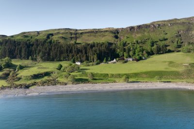 Looking across the beach toward Carsaig House and it's surrounds