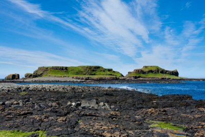 Sgeir a' Chaisteil (Castle rock) lies just north of Luga lending some shelter too the island