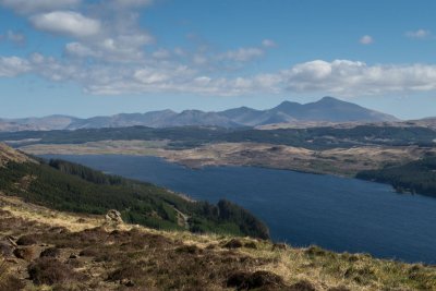 Spienne Mor footpath and view over loch Frisa