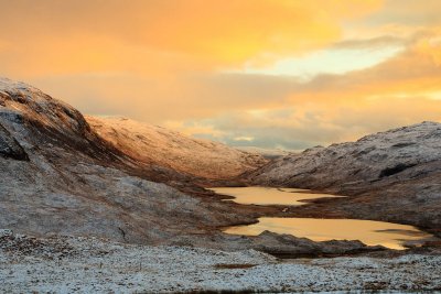 The lochs as seen from the Glen More road