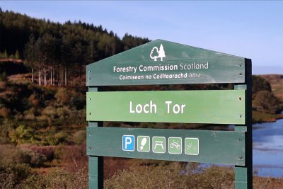 Sign at the start of the Loch Torr circuit