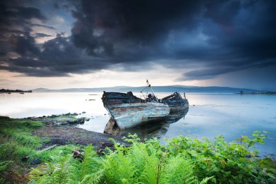 The much photographed Old fishing boats near the start of the walk to Killiechronan