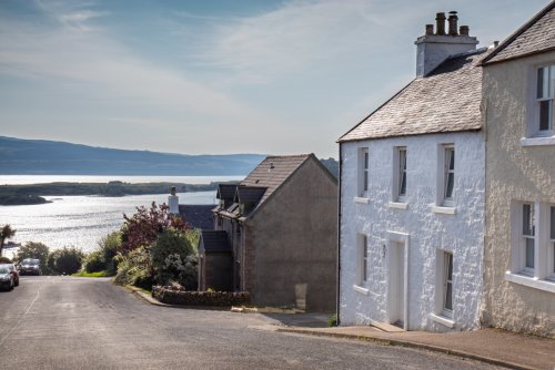 The Art House in Tobermory looking down the hill to the bay