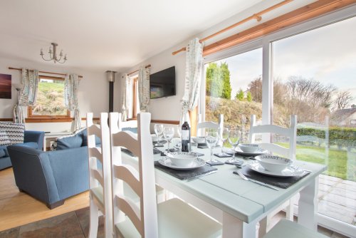 Dining table in the open plan living area