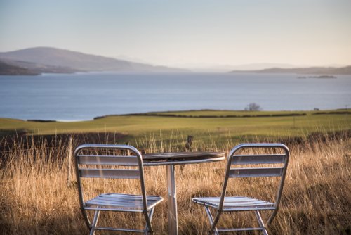 View of the Sound of Mull from the hill behind the house