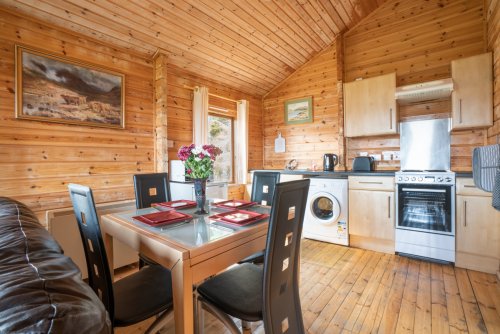 Dining table and kitchen