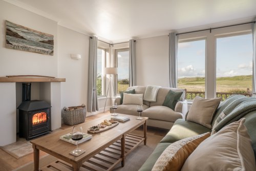 Rolling rural views from the light-filled living room