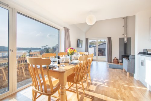 Dining area at Heather Brae which leads into the living space