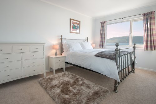 Double bedroom with sea views