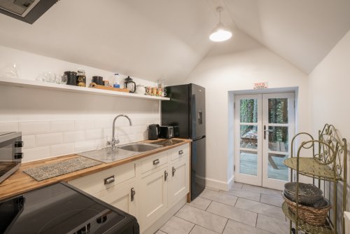 The compact kitchen has all you need to self-cater