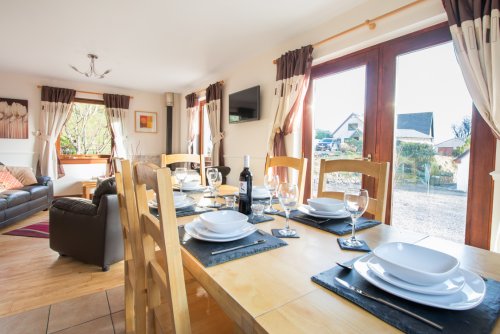 Dining table in the open plan living area