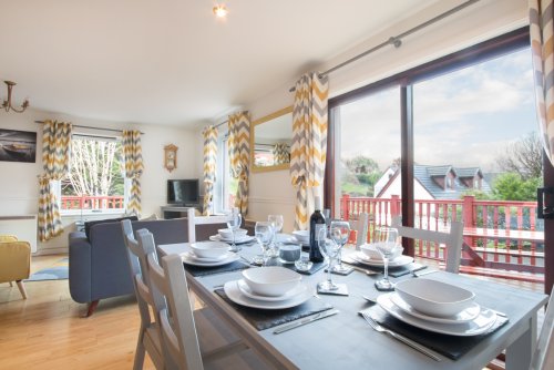 Dining table in the living area