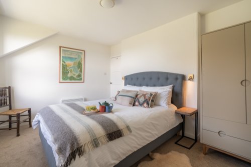 The light-filled king-sized double bedroom