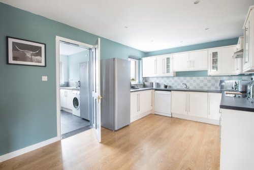 Fully fitted kitchen with modern appliances