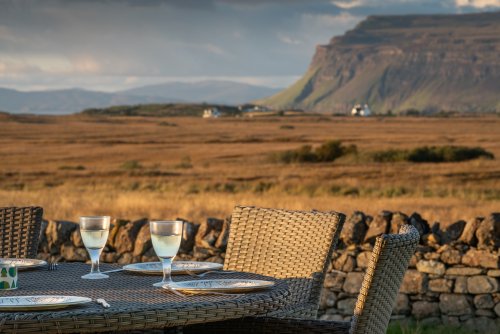 Sit outdoors and take in the stunning Hebridean landscapes