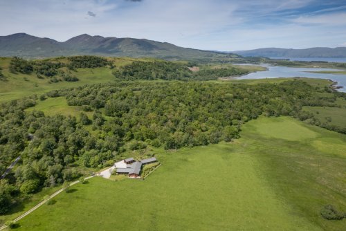 Looking down on Auchnacraig Lodge at Grasspoint