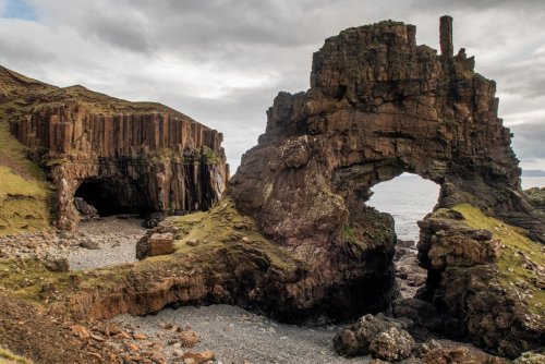 The challenging tidal hike to the Carsaig Arches begins from the estate