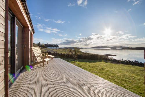 Decking to the front of the cottage