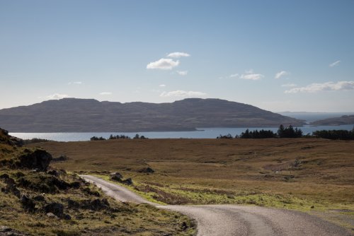 A winding single-track road navigates this wild west coast 