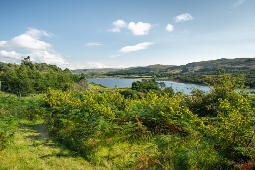 The view over Loch Cuin from the hill above the Lodge