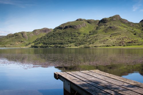 Pier on Loch Uisg - Fishing boats can be hired locally subject to availability