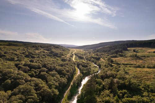 Gorgeous walks stretch for miles through the woodland towards Loch Frisa and along the River Aros